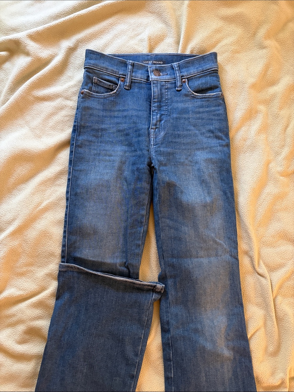 Lucky Brand Medium Blue Straight Leg High-Rise Jeans